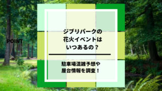 ジブリパーク　花火イベントいつどこ