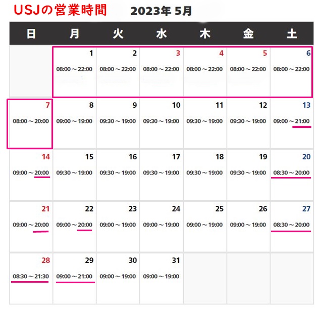 USJ営業時間